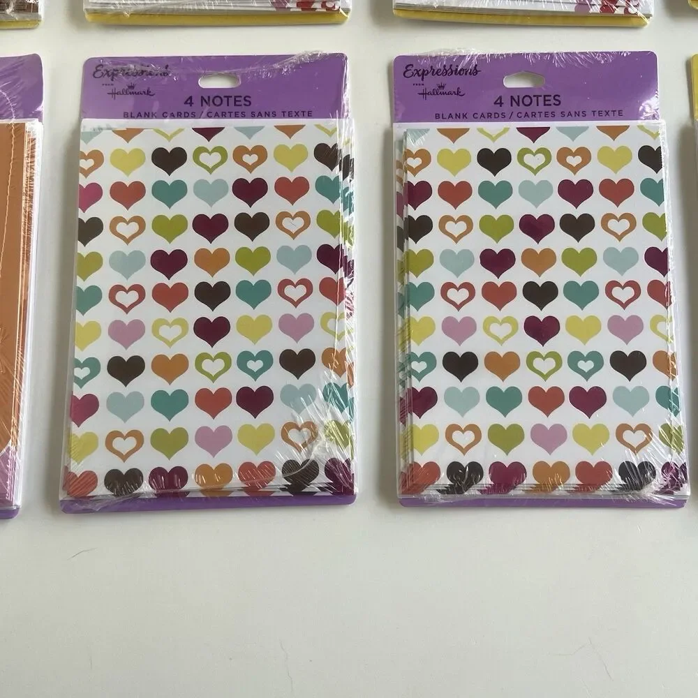 12 Pack/56 Cards Hallmark Expressions Thank-You Note Cards Hearts Bundle NEW